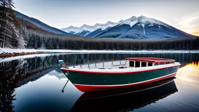 Ethereal Reflections of Winter on a Boat