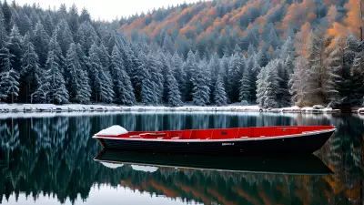 Ethereal Reflections of Winter on a Boat