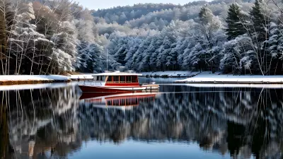 Ethereal Reflections of Winter on a Boat