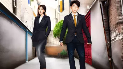 Elegant Portrait in a Quirky Alleyway