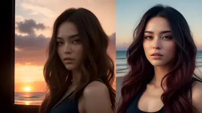 Sunset A Visual Composition through Hairstyling