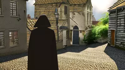 Stranger in a Quaint Village Square