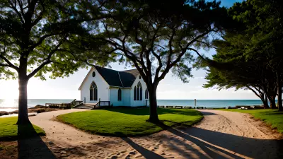 Light and Shadow on the Beach Capturing the Beauty of Church in Nature