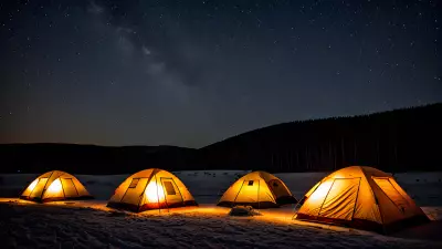 Frozen tents under a tear stained sky