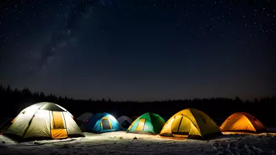 Frozen tents under a tear stained sky