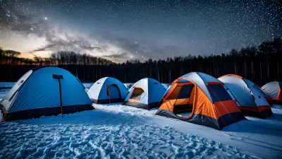 Frozen tents under a tear stained sky