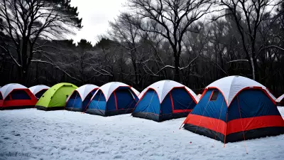 Frozen tents under a tear stained sky