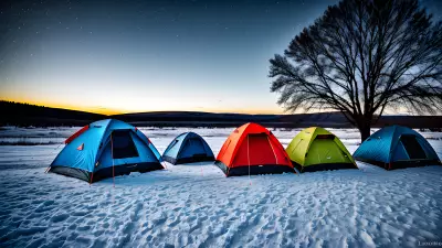 Frozen tents under a tear stained sky