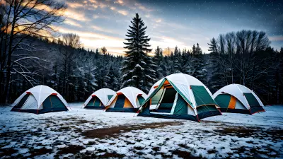 Frozen tents under a tear stained sky