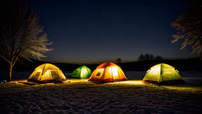 Frozen tents under a tear stained sky