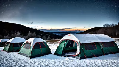 Frozen tents under a tear stained sky