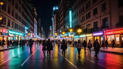 Captivating City Snapshot A Group of Friends Exploring the Nightlife