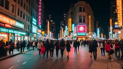 Captivating City Snapshot A Group of Friends Exploring the Nightlife