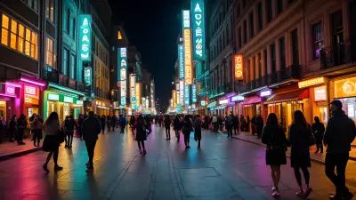 Captivating City Snapshot A Group of Friends Exploring the Nightlife