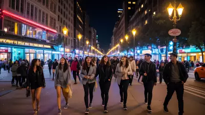 Captivating City Snapshot A Group of Friends Exploring the Nightlife