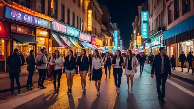 Captivating City Snapshot A Group of Friends Exploring the Nightlife