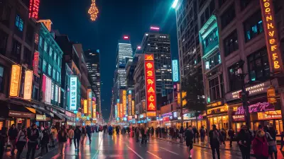 Captivating City Snapshot A Group of Friends Exploring the Nightlife