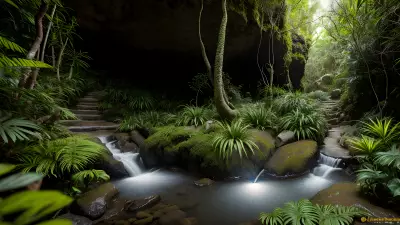 Ethereal Lights Capturing Reptiles in the Ecosystem of Cliffs