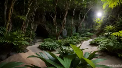 Ethereal Lights Capturing Reptiles in the Ecosystem of Cliffs