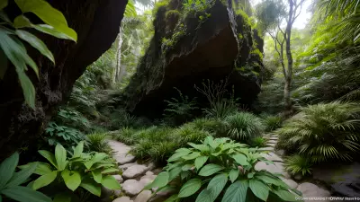 Ethereal Lights Capturing Reptiles in the Ecosystem of Cliffs