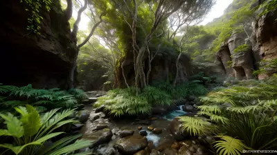 Ethereal Lights Capturing Reptiles in the Ecosystem of Cliffs