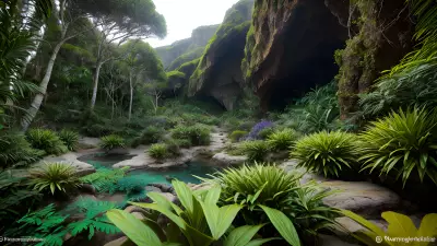 Ethereal Lights Capturing Reptiles in the Ecosystem of Cliffs