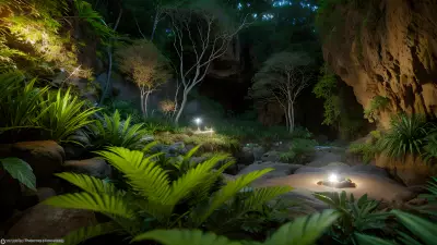 Ethereal Lights Capturing Reptiles in the Ecosystem of Cliffs