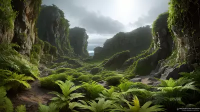 Ethereal Lights Capturing Reptiles in the Ecosystem of Cliffs