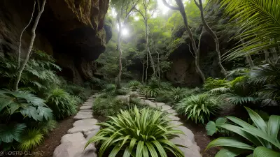 Ethereal Lights Capturing Reptiles in the Ecosystem of Cliffs