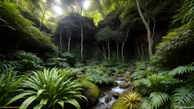 Ethereal Lights Capturing Reptiles in the Ecosystem of Cliffs
