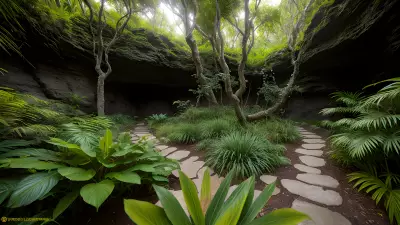 Ethereal Lights Capturing Reptiles in the Ecosystem of Cliffs