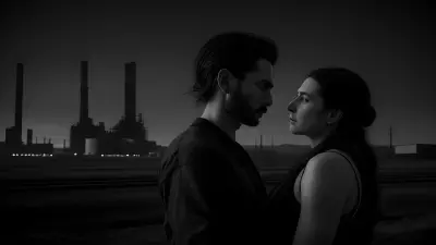 Charcoal Sketches of a Reclusive Couple in an Industrial Setting