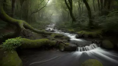 Enchantment's Maw A Sinuous Creature Guards the Bewilderingly Angelic Stream in This Forest