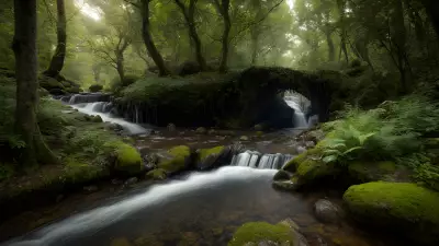 Enchantment's Maw A Sinuous Creature Guards the Bewilderingly Angelic Stream in This Forest