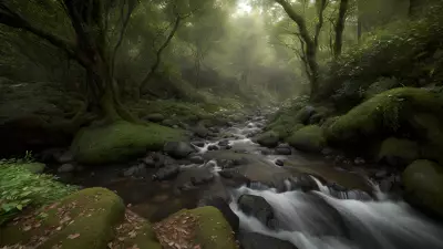 Enchantment's Maw A Sinuous Creature Guards the Bewilderingly Angelic Stream in This Forest