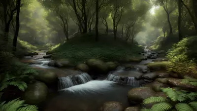 Enchantment's Maw A Sinuous Creature Guards the Bewilderingly Angelic Stream in This Forest