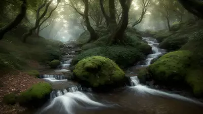 Enchantment's Maw A Sinuous Creature Guards the Bewilderingly Angelic Stream in This Forest