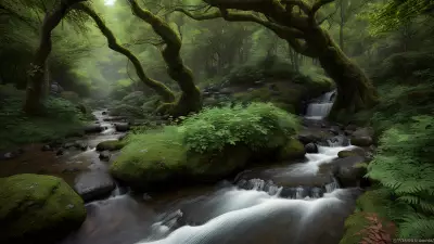 Enchantment's Maw A Sinuous Creature Guards the Bewilderingly Angelic Stream in This Forest