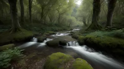 Enchantment's Maw A Sinuous Creature Guards the Bewilderingly Angelic Stream in This Forest