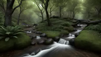 Enchantment's Maw A Sinuous Creature Guards the Bewilderingly Angelic Stream in This Forest