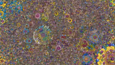 Friendship in Digital Nature   An Illustration Inspired by Takashi Murakami