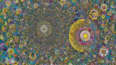 Friendship in Digital Nature   An Illustration Inspired by Takashi Murakami