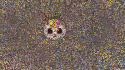 Friendship in Digital Nature   An Illustration Inspired by Takashi Murakami