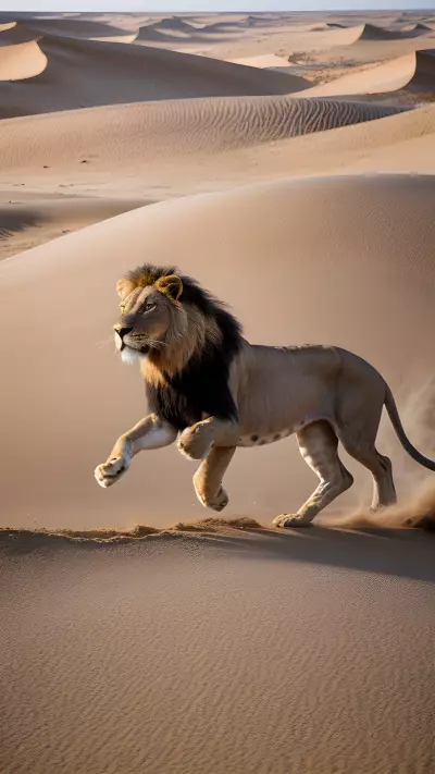 Capturing the Momentary Magic of A Wild Lion Catching a Dune