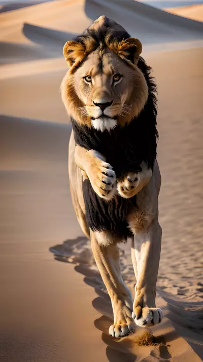 Capturing the Momentary Magic of A Wild Lion Catching a Dune