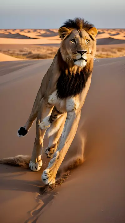 Capturing the Momentary Magic of A Wild Lion Catching a Dune