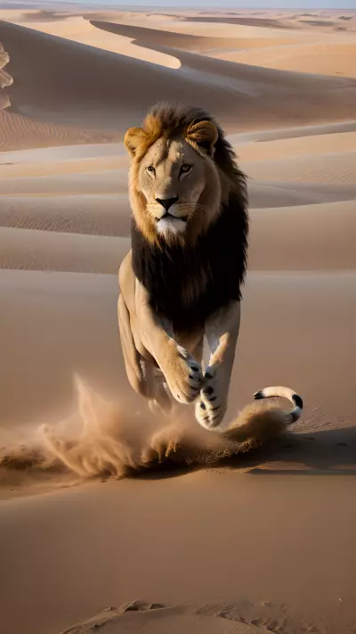 Capturing the Momentary Magic of A Wild Lion Catching a Dune