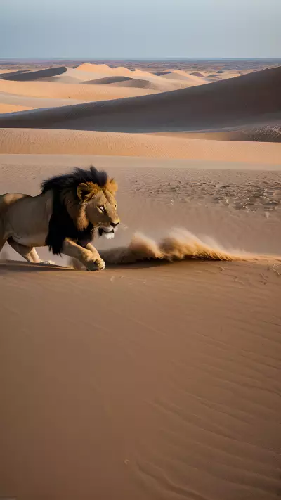 Capturing the Momentary Magic of A Wild Lion Catching a Dune