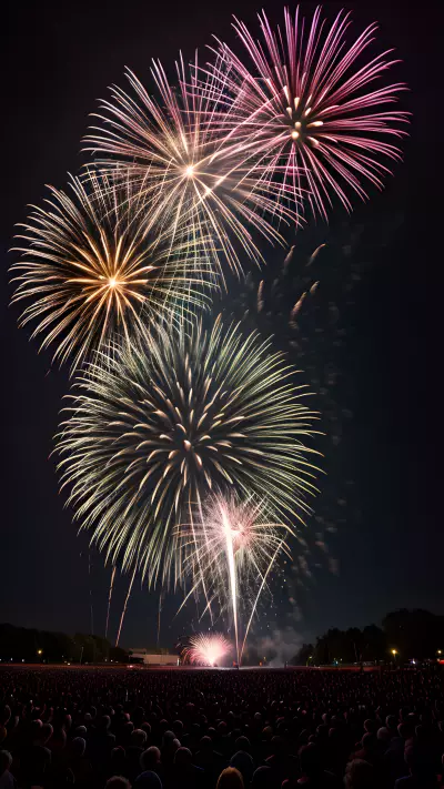 Explosive Fireworks Display Capturing the Perfect Shot with the Rule of Thirds
