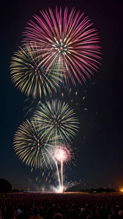 Explosive Fireworks Display Capturing the Perfect Shot with the Rule of Thirds